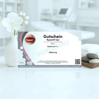 Gutschein Aquarell Lips