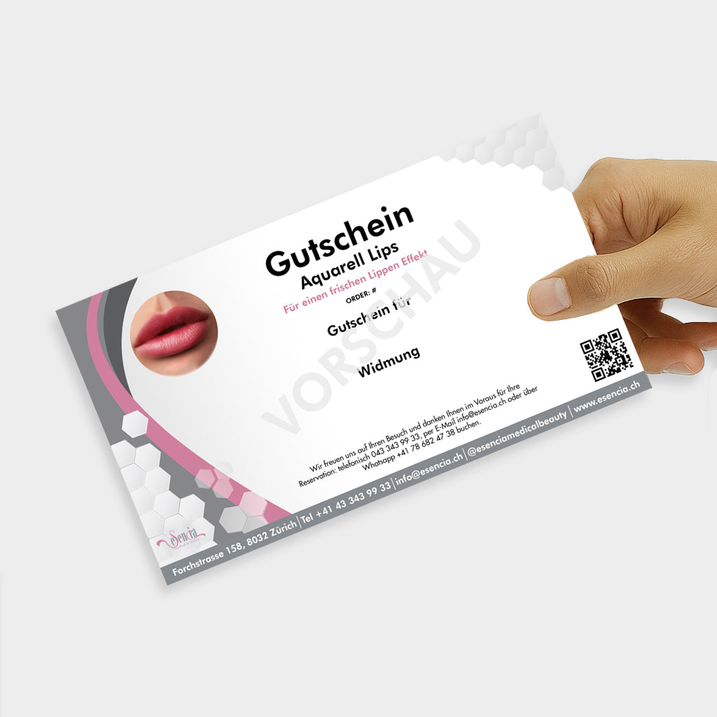 Gutschein Aquarell Lips